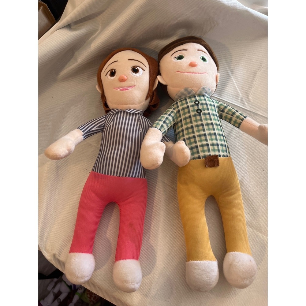 Cocomelon mom & dad Set Striped and Plaid Outfits 15 Inch Soft Figures